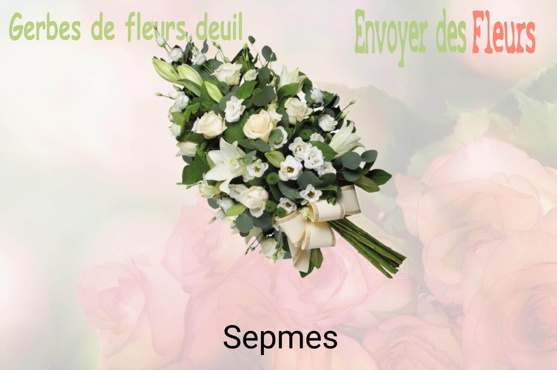 Gerbe de fleurs de deuil livrée à Sepmes